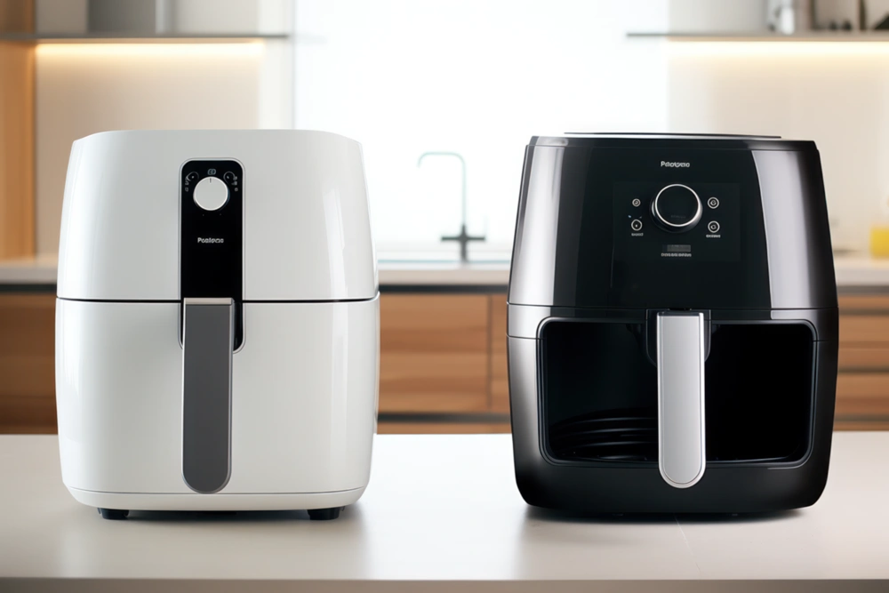 Unterschied Airfryer und Heißluftfritteuse: 2 Geräte nebeneinander in der Küche