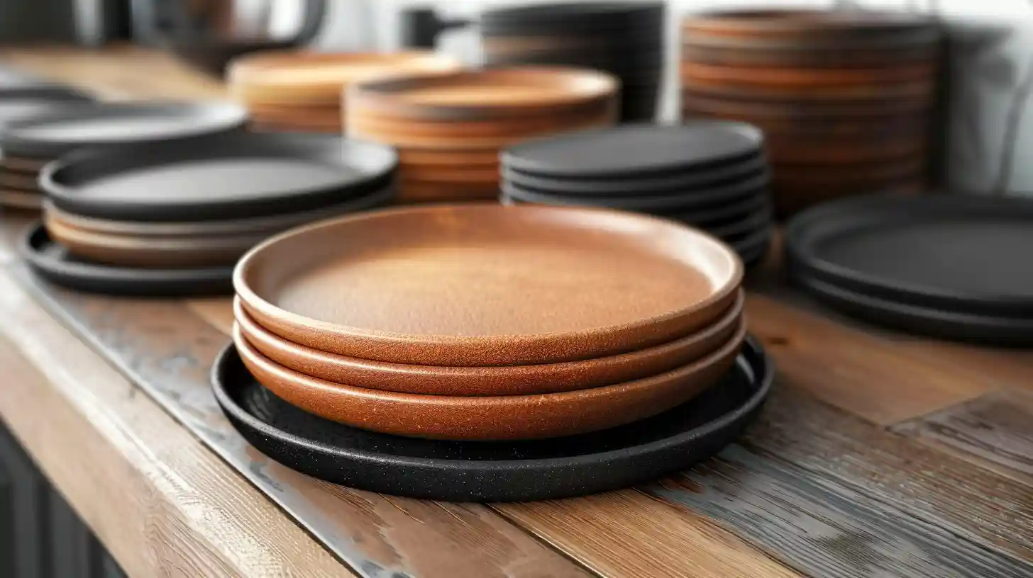 Teller verschiedener Materialien die für die Heißluftfritteuse geeignet sind