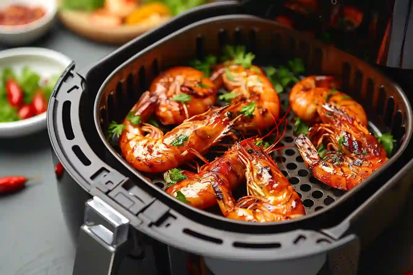 Knusprige Garnelen im Airfryer zubereitet