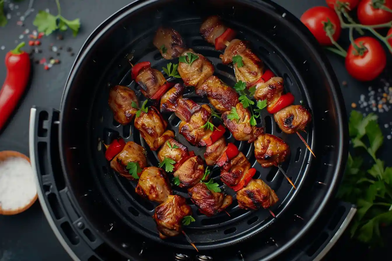 Schaschlik in der Heißluftfritteuse